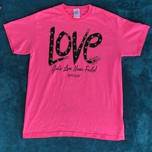 Hot Pink “Love Lamentations 3:22-23” T-shirt